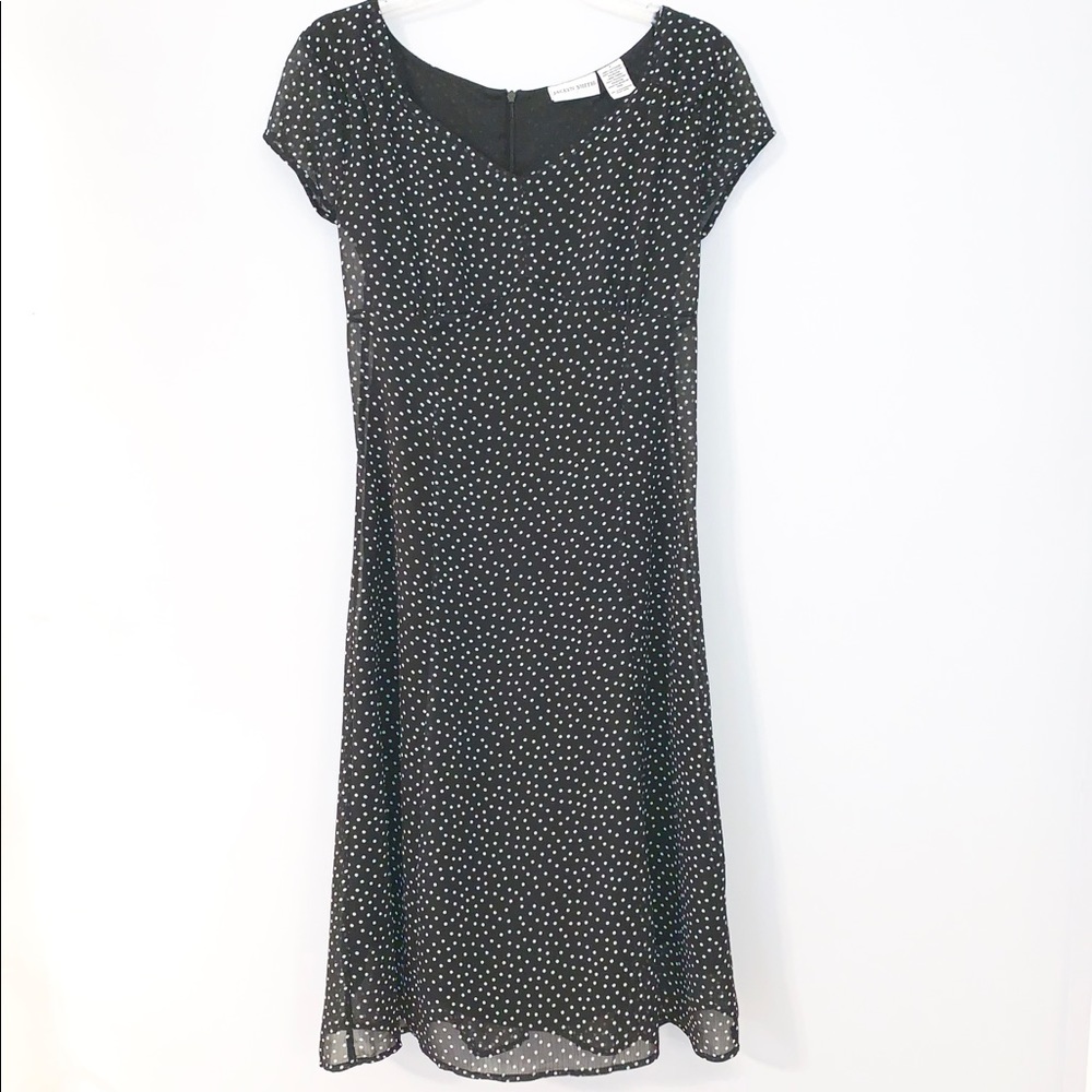 Jaclyn Smith Navy Polkadot Dress